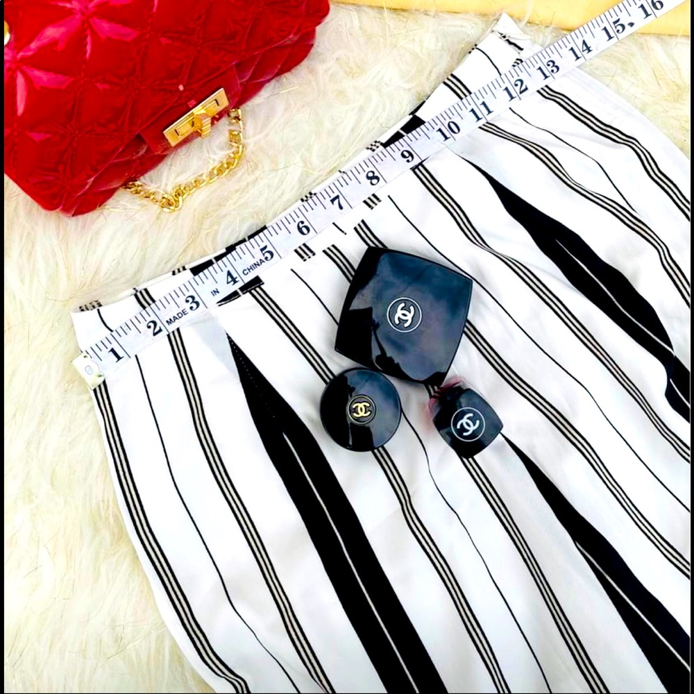 High Society Amuse Black & White Striped Pants